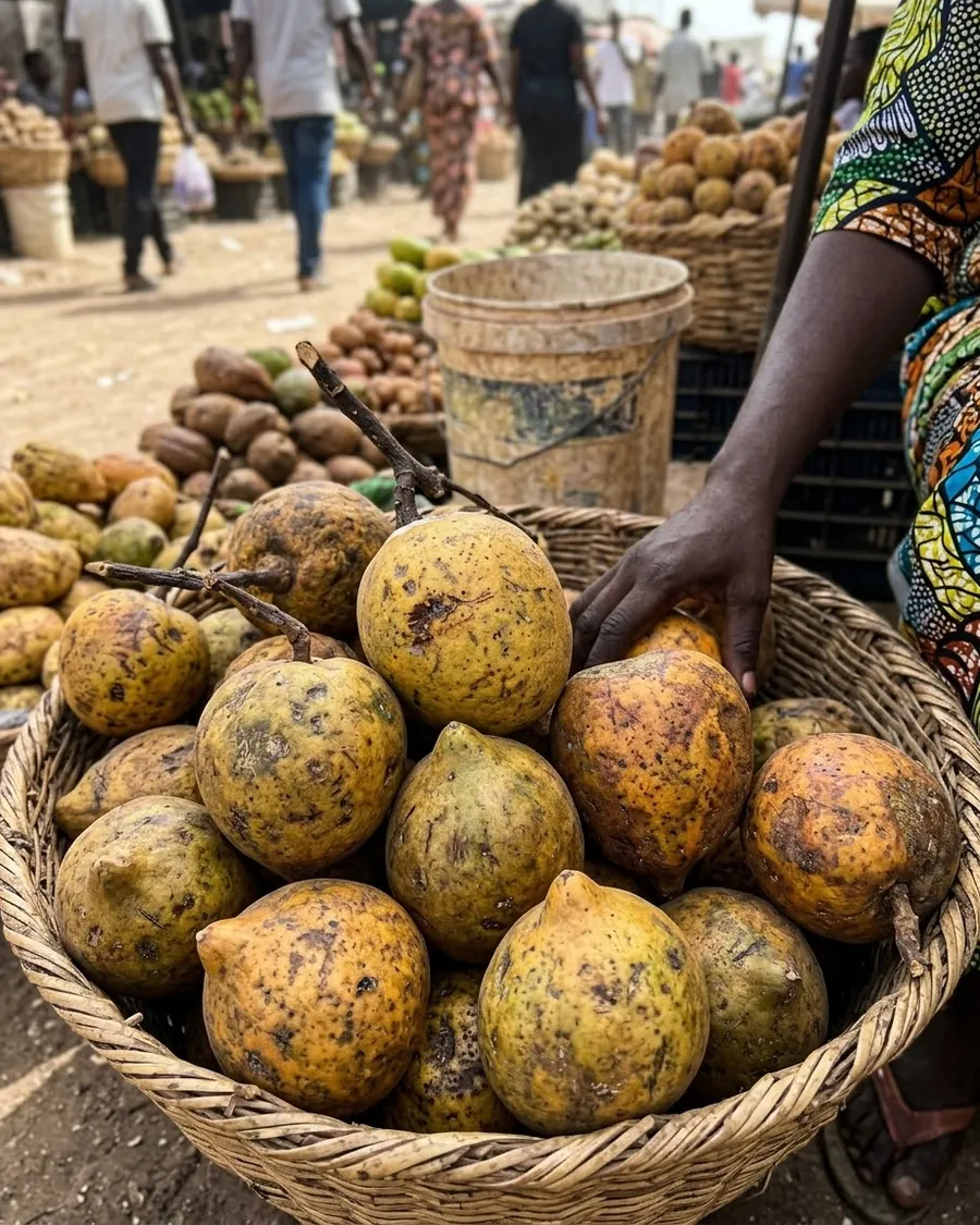 Madd entiers dans un panier, au marché à Dakar